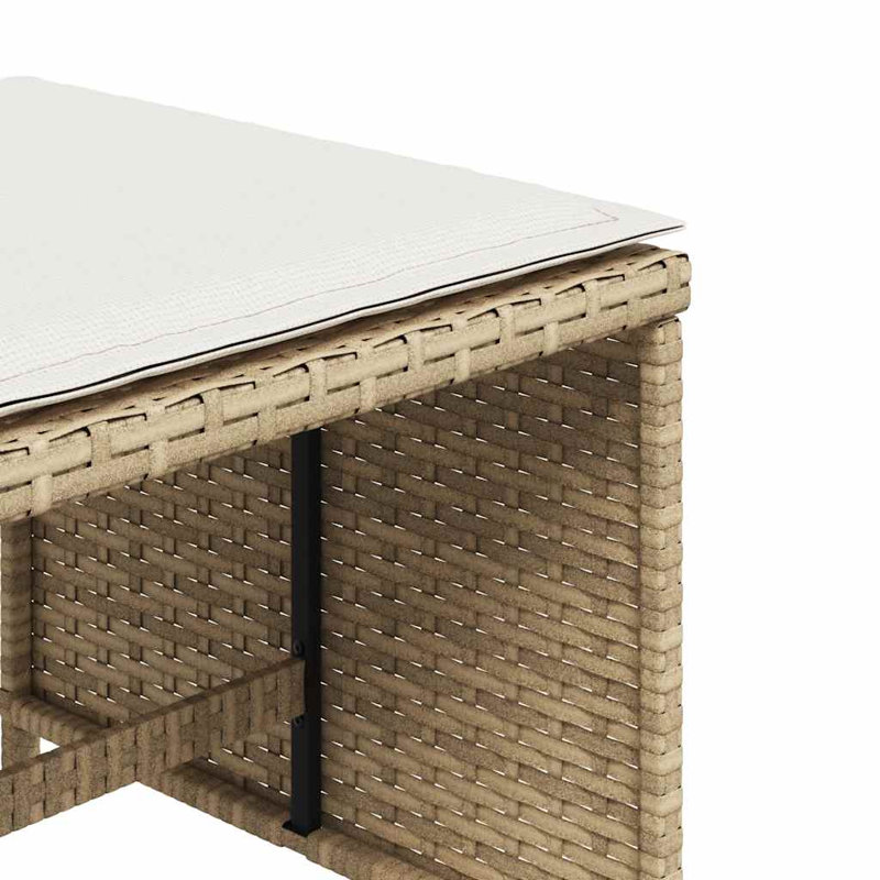 Outdoor Ottoman, Cream White, Beige