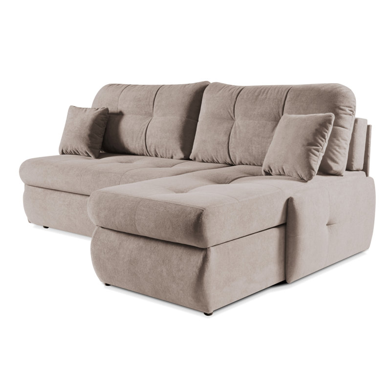 Tassie 4 Seater Velvet Sofa Bed, BEIGE