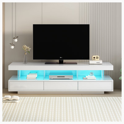 LED TV Stand For 70 Inch TV With Shelves And Storage Drawers -  Ivy Bronx, 0F12F650939D47168E57BEE054FB97AF