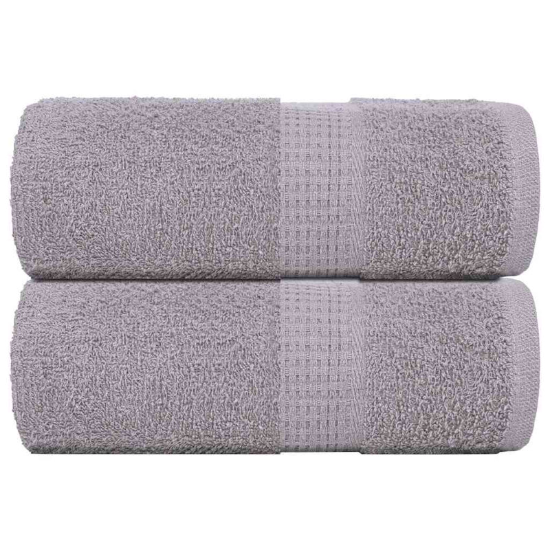 Sawiki 100% Cotton Bath Towels, Grey, Fingertip Towel - 2 Pack