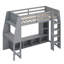 Lit mezzanine en bois avec bureau, étagères à rangement multiples, DEL et portemanteau suspendu