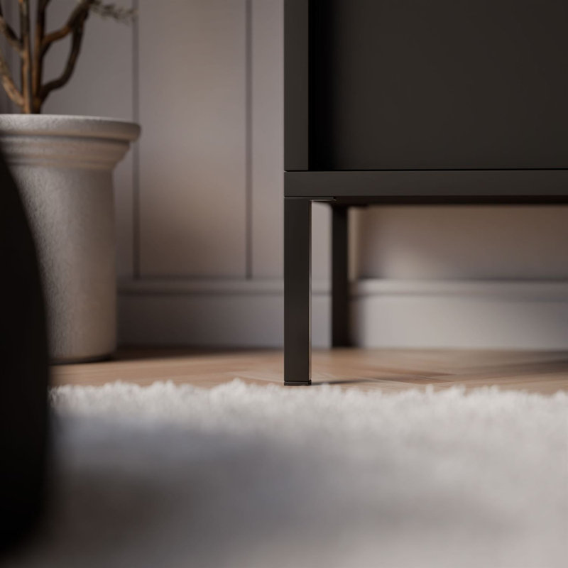 53.5cm W Steel Bedside Table