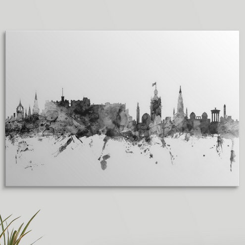 «Edinburgh Écosse Skyline» par Francy, impression, H 8 po x l 12 po x P 1,5 po, Toile