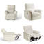 Fauteuil inclinable électrique Zero-Wall, étagère murale en tissu 31 po avec port USB-C, velours flocon de neige-1461813525