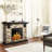 Aralene 50.6''W Faux Stone Fireplace with TV Stand Heater,7 Flame Brightness Settings,Remote Control