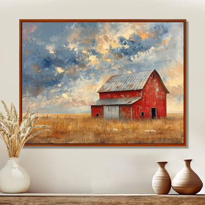Vintage red Grey summer Barn breeze - Barn Wall Art