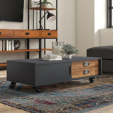 Table basse à roulettes avec rangement Korovia