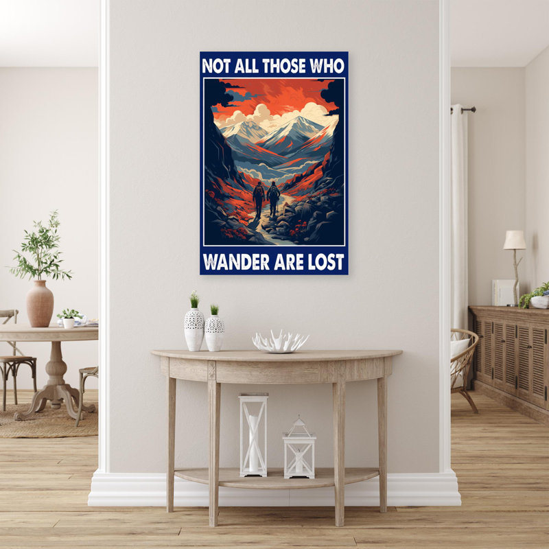 Randonnée pas tous ceux qui se promènent - 1 pièce, reproduction d'art graphique sur toile tendue