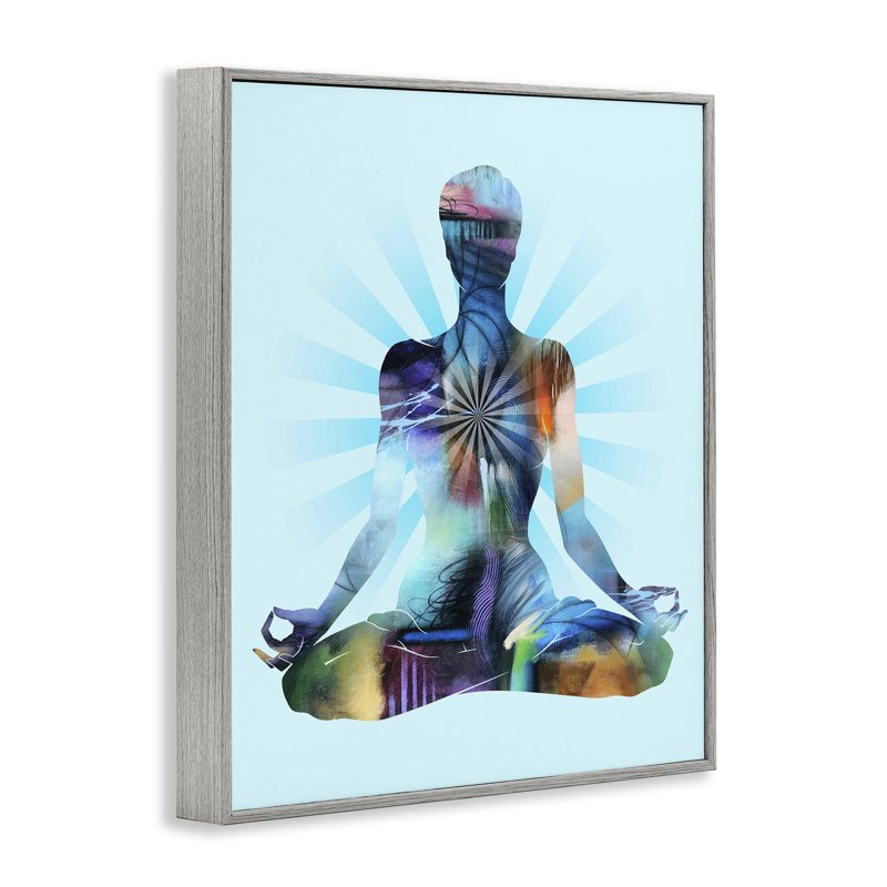 «Zen Meditation Pose», estampe numérique encadrée par Tim Parker, H 20 po x l 16 po, Giclée encadrée blanc bord de mer
