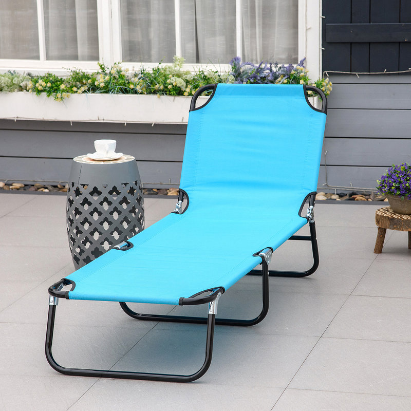 Chaise longue de piscine pliante Outsunny, dossier inclinable à 5 niveaux pour un confort et une polyvalence ultimes, idéale pour la plage, la cour et le patio