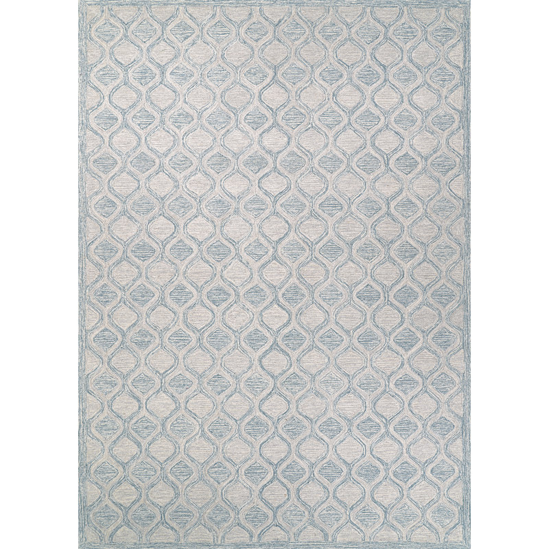 Hand Tufted Wool Geometric Indoor Rug, Rectangle 8' x 10'