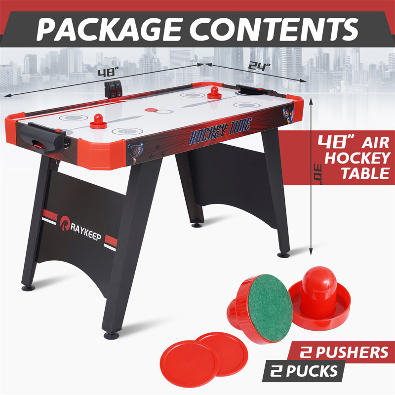 RayChee 48'' 2 -Player Manufactured Wood Air Hockey Table with Digital Scoreboard