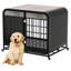 Table de bout en bois robuste avec cage en bois pour animaux de compagnie-252305196-252305199