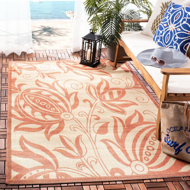 Herefordshire Performance Floral Indoor/Outdoor Area Rug, Rectangle 9' x 12'