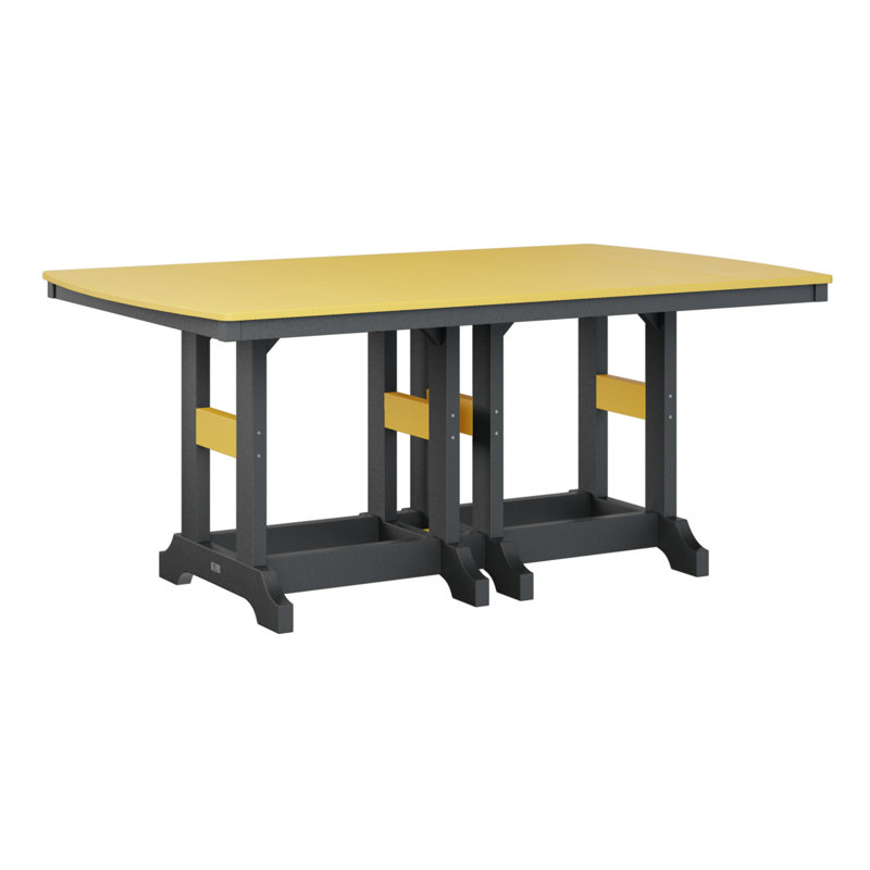 Table de bar rectangulaire Berlin Garden Garden Classic, Noir, H 39,5 po x l 72 po x P 44 po, Jaune soleil levant