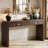 Faelina 60" Wood Console Table with Drawers– Handcrafted Elegance with Sleek Curves-1128864717-1126462363