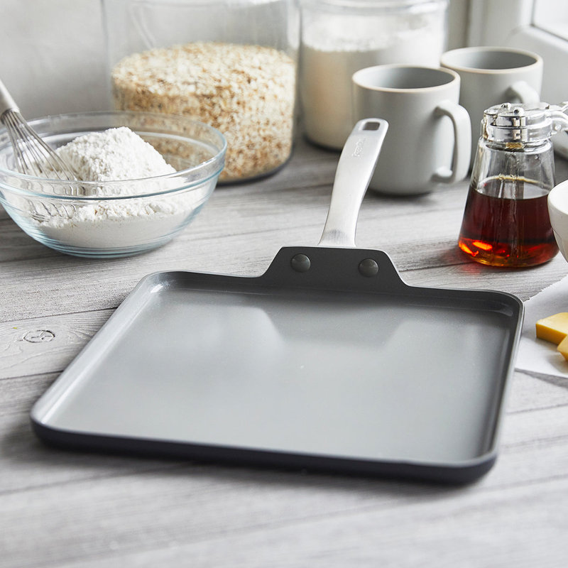 GreenPan Chatham Healthy Ceramic Nonstick 11" Square Griddle, Gray