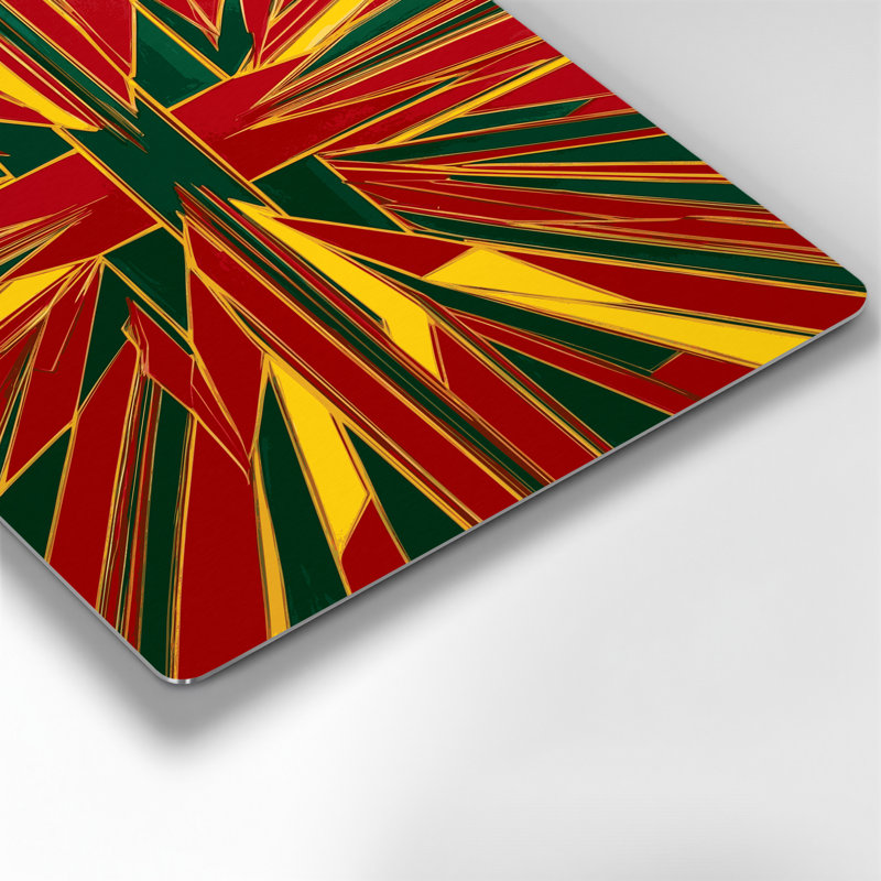 Art mural Hard Edge 4 en métal rouge, H 11 po x l 14 po