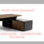 Bureau de direction moderne en L brun-129228099