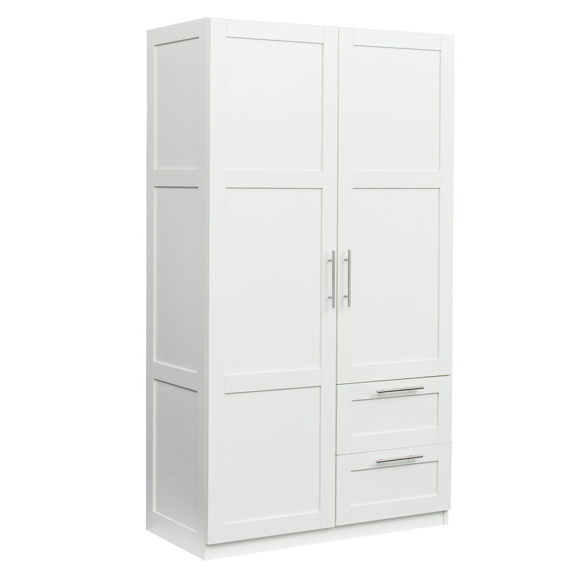 Armoire haute et armoire de cuisine avec 2 portes, 2 tiroirs et 5 espaces de rangement