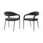 Ensemble de deux fauteuils de salle à manger rembourrés en polyester gris et noir-849608451-849608450