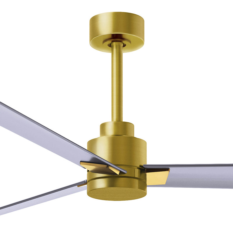 Alessandra Outdoor Downrod Ceiling Fan, Brushed Brass, Brushed Nickel