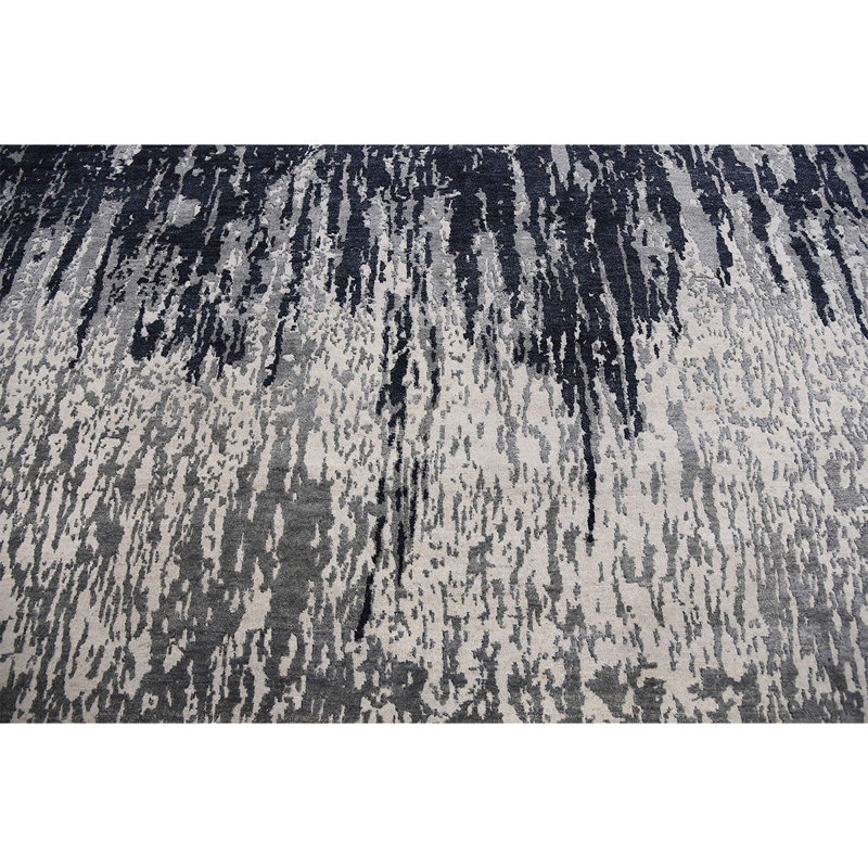 Handmade Silk and Wool Area Rug, Rectangle 8' x 10'