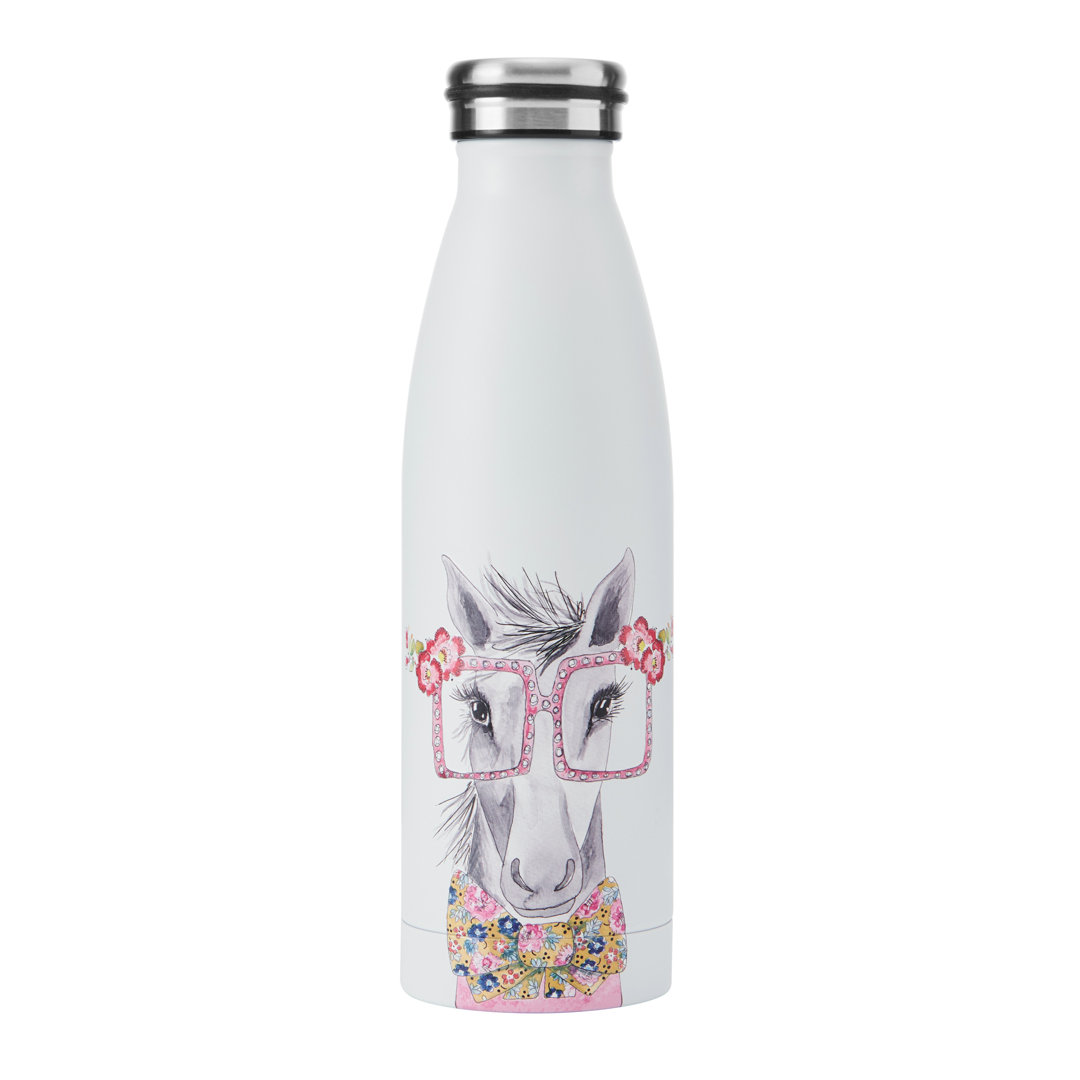 Mikasa x Tipperleyhill Horse Double-Walled Stainless Steel Water Bottle, 500ml