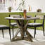 Table de salle à manger ronde 47 "en bois massif pour 4 personnes - Chêne Gracie et piédestal