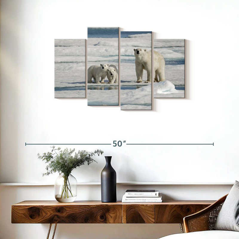 Brampt Longyearbyen Polar Bears, 22" H x 36" W