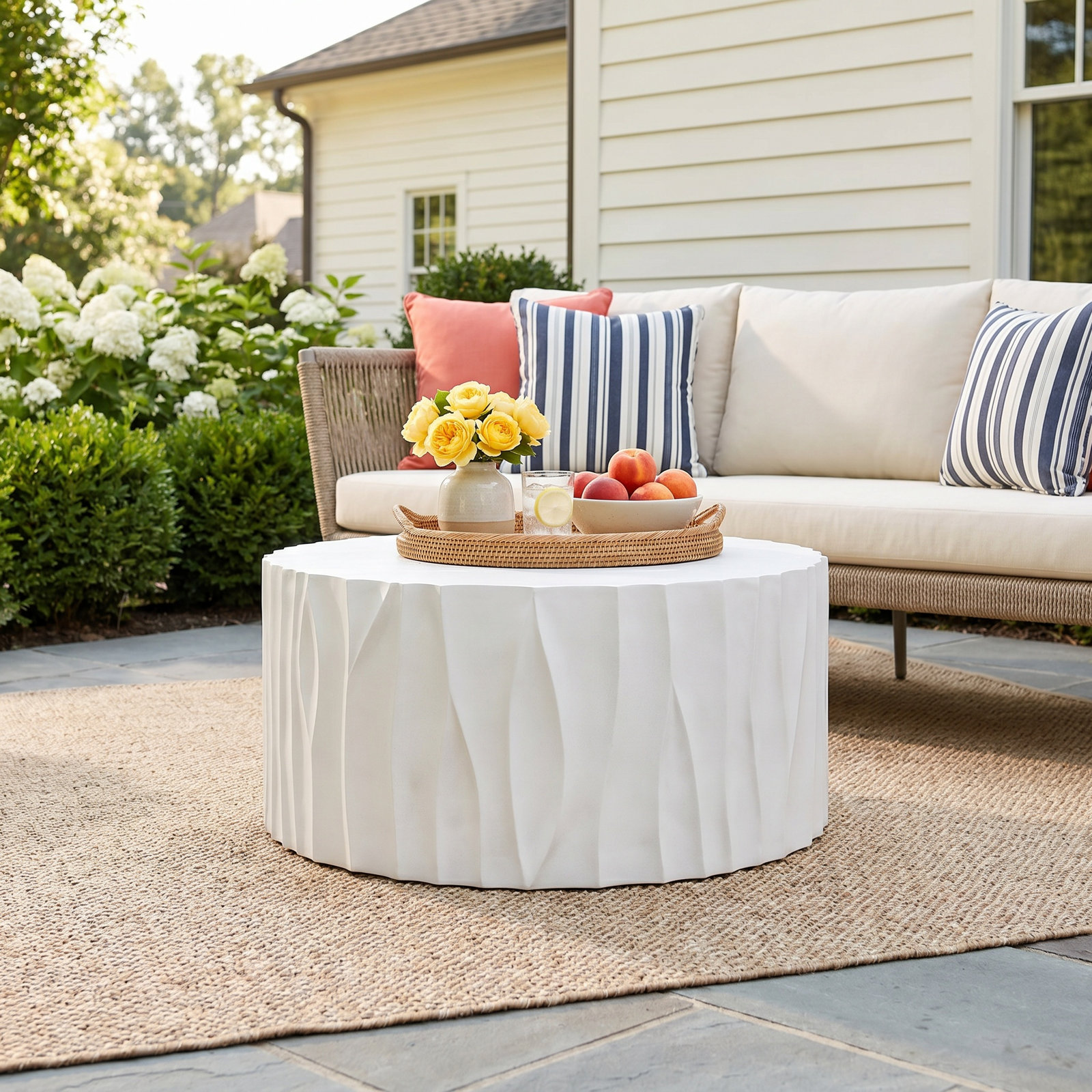 Davis 38'' Stone Outdoor Coffee Table