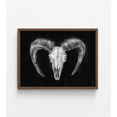 «Rustic Ram Mount II» par Ethan Harper, impression encadrée Ethan Harper, impression de crâne Alay et art squelette rustique, art mural encadré