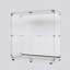 Vitrine en verre trempé avec lumières DEL à effet de pluie, verrouillable pour les surfaces inégales, blanc, style classique, 3 4 tablettes, base en bois franc d'ingénierie, pivotant à intensité variable de 13,67 po de largeur, convient à divers-1820159255