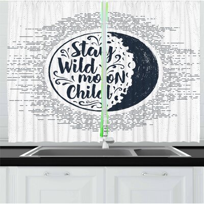 Stay Wild Moon Child 2 Piece Kitchen Curtain Set -  East Urban Home, C2B4AB232BA14624908DAABA9F5271A1