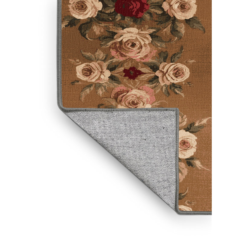 Tapis brun français lavable à la machine, Carré 4 pi
