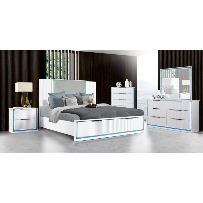 Ensemble de chambre avec 5 lumières Pallas , Très grand, White