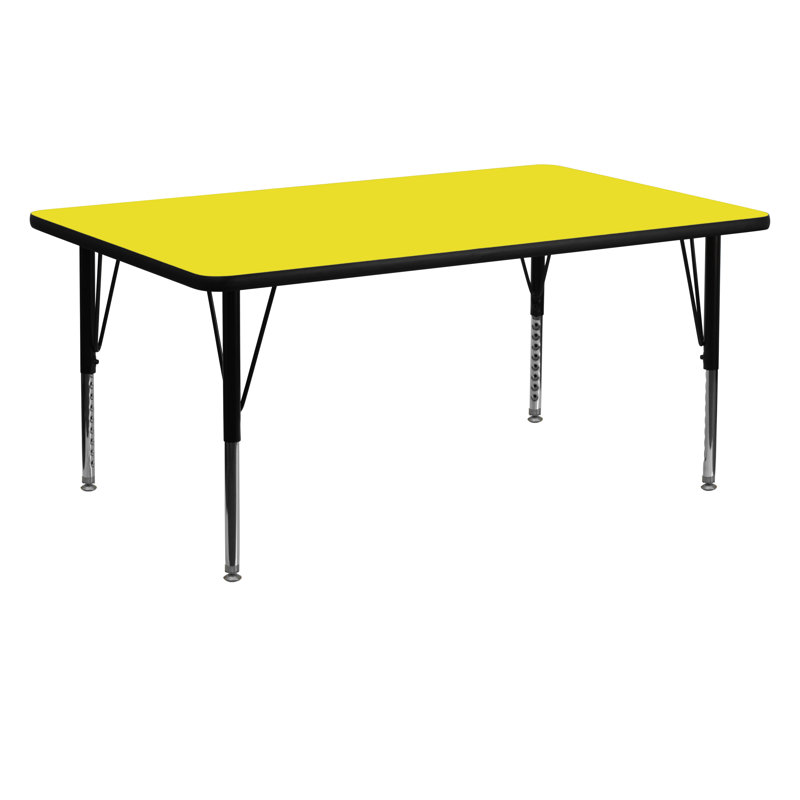 Table d'activité Goddard, Jaune, L 30 po x P 60 po x H 21,125 po - 30,125 po