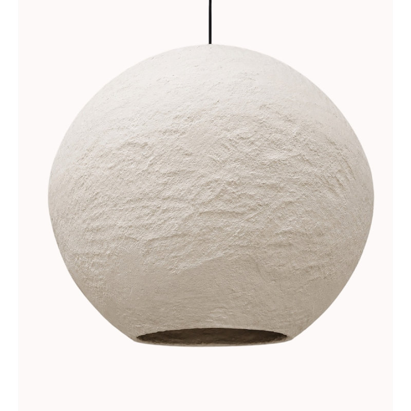 Luminaire suspendu en papier mâché blanc cassé
