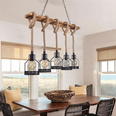 Ackler 6 - Light Natural Geometric Pendant
