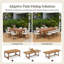 Ensemble de salle à manger de patio extérieur 9 pièces 100% bois certifié FSC Anautica