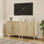 Armoire de rangement 2 portes en rotin, console de buffet en bois avec tablettes pour le rangement de la cuisine et du vestibule-308610339