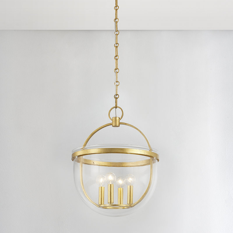 MALLOY 4 LIGHT LANTERN, Vintage Gold Leaf