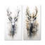 Portrait de cerf noir et blanc - ensemble de 2 reproductions d'art sur toile-1777762636-1777762639