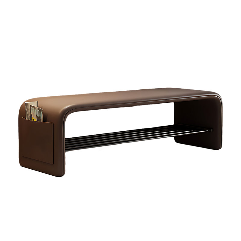 Banc de rangement rembourré pour chaussures en bois de style scandinave, Brun
