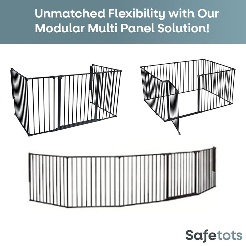 Stanyo 70cm H Metal Folding Room Divider, Black, 70cm H x 115cm W x 1.5cm D