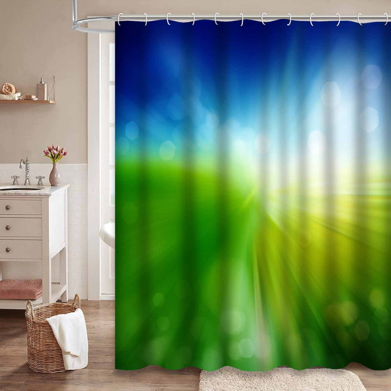 Rideau de douche avec 12 crochets Green Field, L 72 po x l 78 po