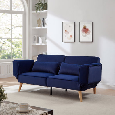 Futon canapé-lit avec accoudoirs réglables, réglable