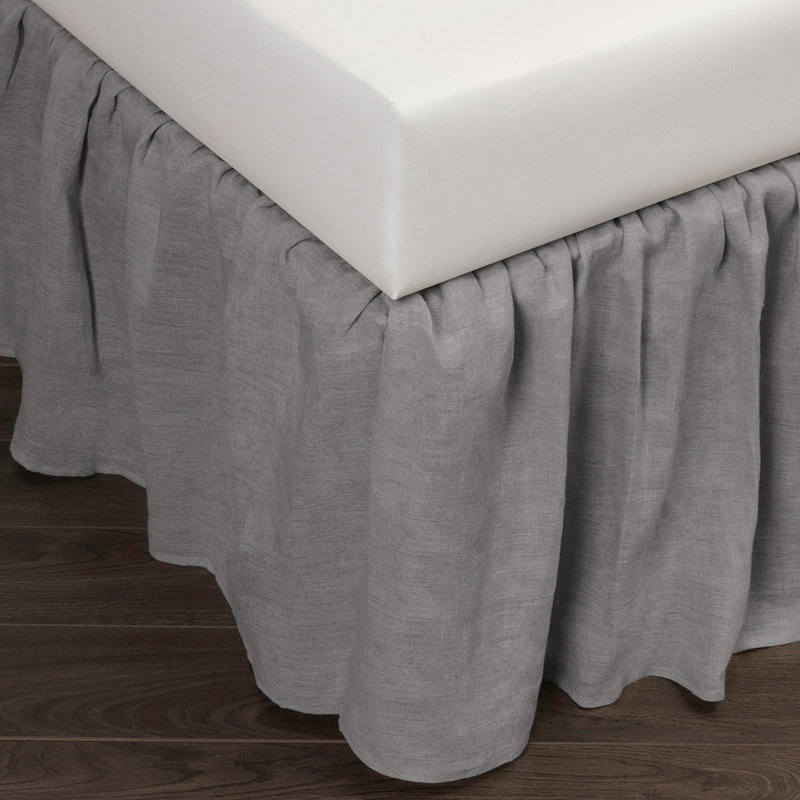 Bassia Ruffled Bed Skirt - King, King, Gray