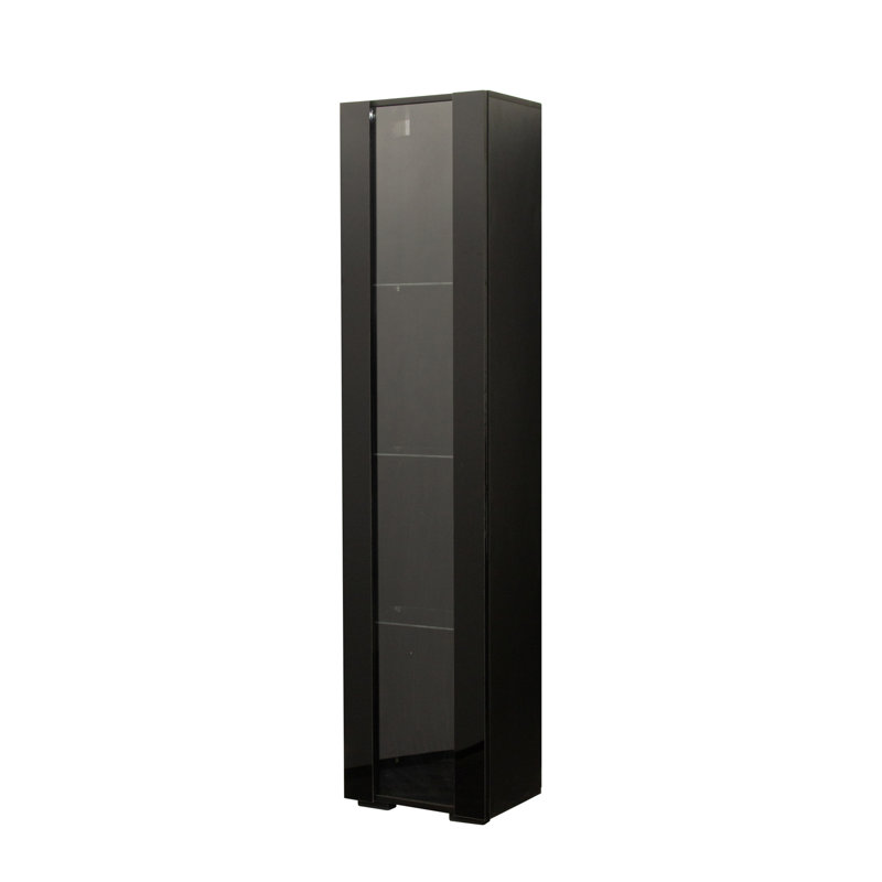 Accent Cabinet, Display Cabinet, Narrow Side Cabinet For Living Room, Accent Storage Cabinet For Home, Black
