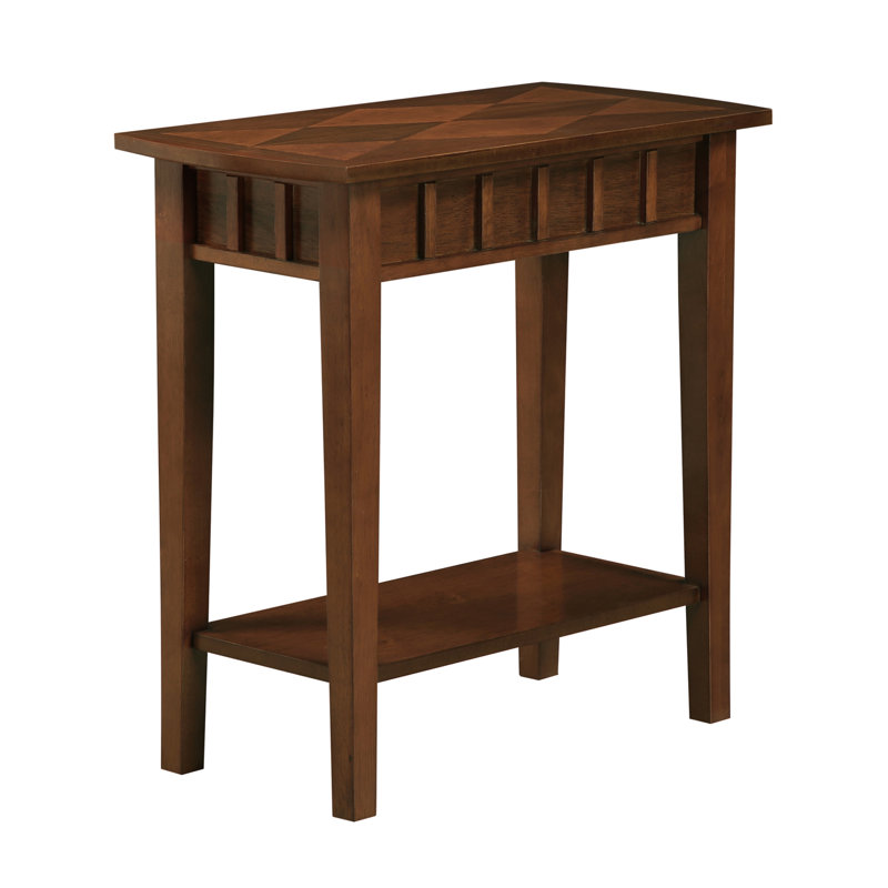 Bolander End Table with Shelf, Espresso, 24''H x 24''W x 12''D